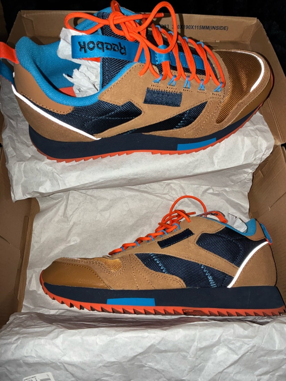 Reebok Men's Sneakers in Brown, Navy & Orange